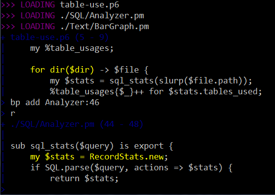 stopped at breakpoint