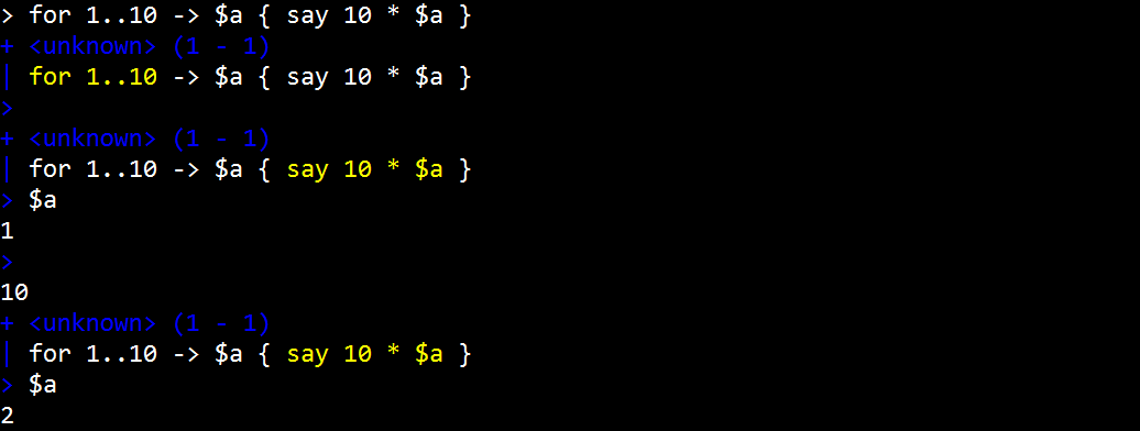 Step through expression