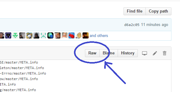 Arrow pointing at Raw